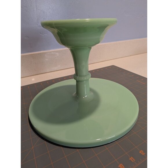 Mosser Glass Jadeite 9 in Pedestal Cake Stand Milk Glass USA decore - Picture 15 of 16